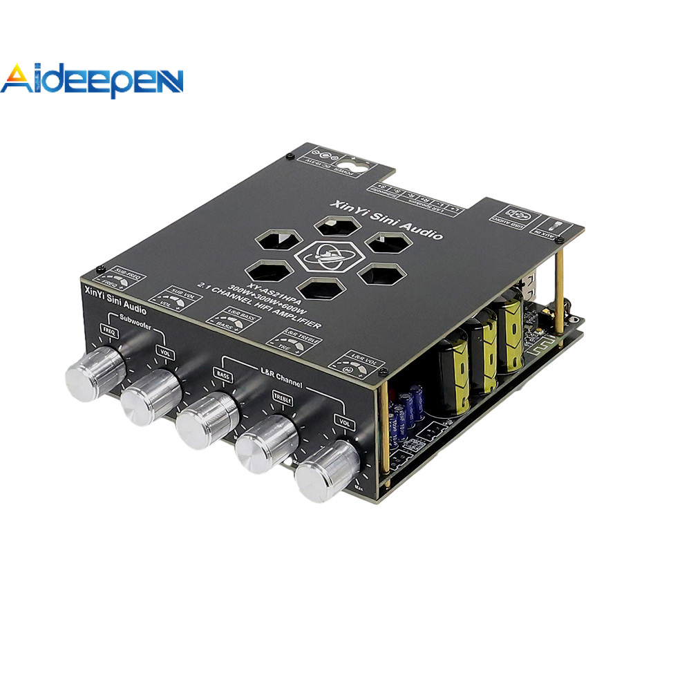 Aideepen AS21HPA บอร์ดขยายเสียงดิจิตอลบลูทูธกําลังสูง 2.1 ช่องเบสหนักแน่น 300W*2+600W/TPA3255 ชิป