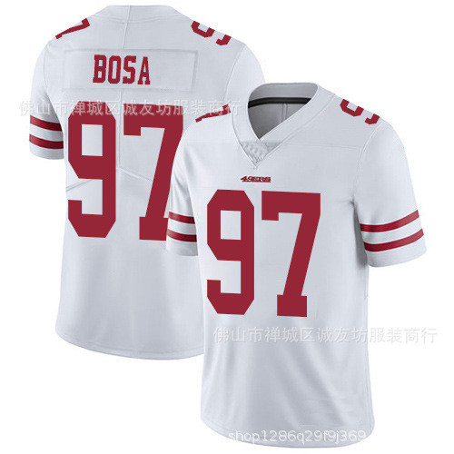 เสื้อรักบี้ NFL 49 คน 97 สีขาว 49ers Nick Bosa Jersey