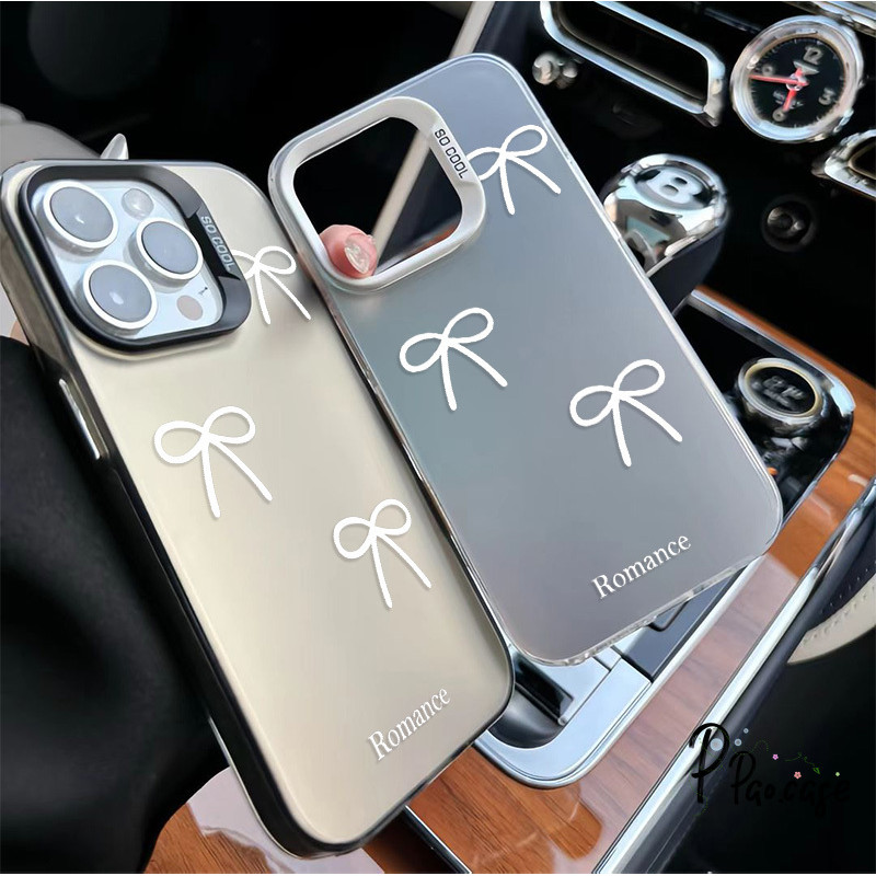 แฟชั่นโบว์สีขาวเข้ากันได้เคสไอโฟน 11 16 13 15 12 14 Pro Max XR X XS Max 16 7 8 15 14 Plus SE 2020 TPU นุ่มกันกระแทกเคส