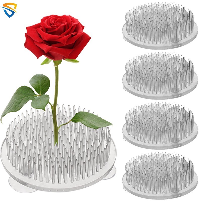 ทนทาน Flower Stem Supporter โปร่งใสรอบดอกไม้ฐานแจกันช่อดอกไม้ DIY Ikebana Stem Holders