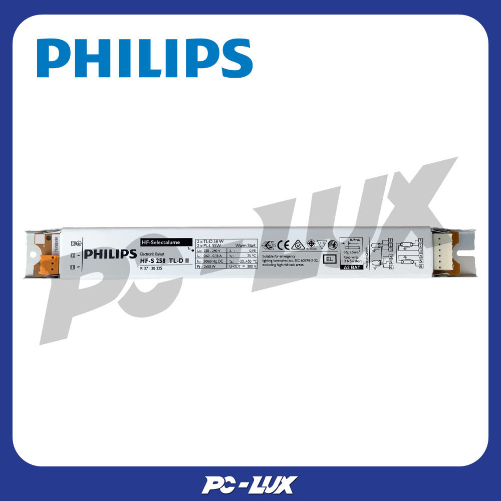 PHILIPS บัลลาสต์อิเล็กทรอนิกส์ Electronic Ballast รุ่น HF-S 258 TL-D II 220-240V 50/60Hz