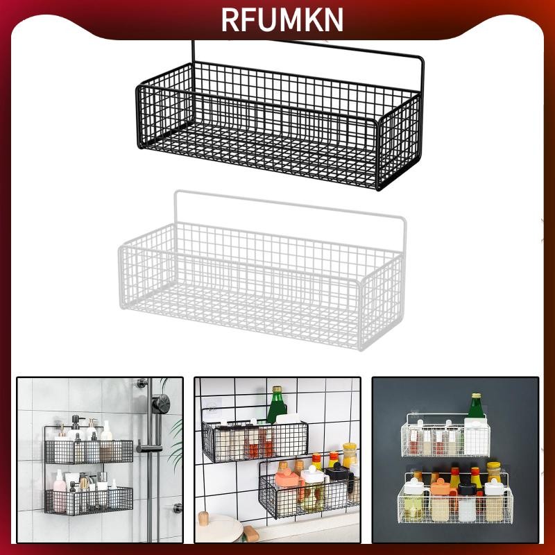[rfumkn] ตะกร้าแขวนผนังองค์กรอ่างล้างจานเหล็กเหนือตะกร้าจัดระเบียบประตูตู้สําหรับหอพักห้องนั่งเล่นโรงรถ