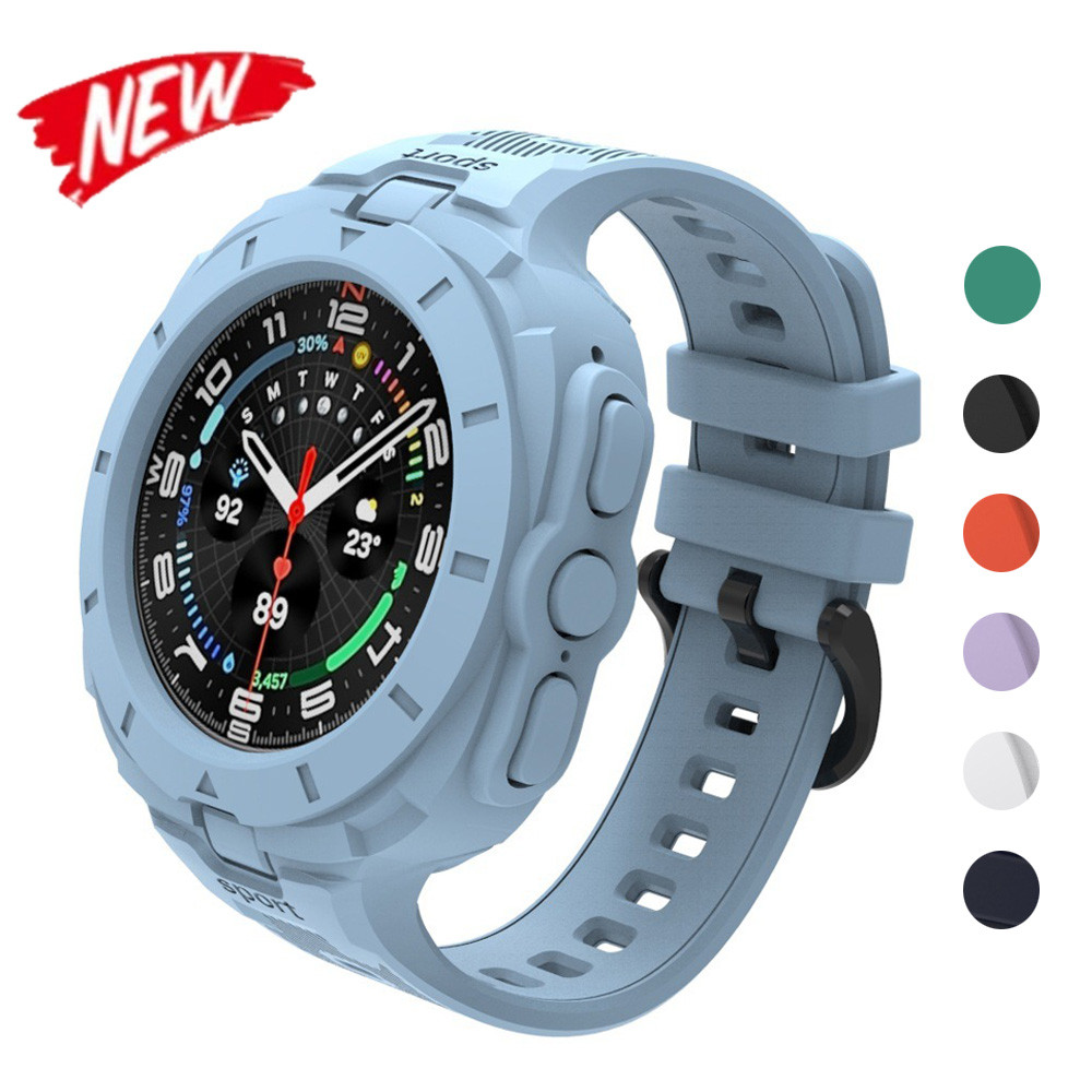เคส + สายรัดสําหรับ Samsung Galaxy Watch Ultra 47 มม.สายรัดซิลิโคนสายรัดระบายอากาศสําหรับ Samsung Galaxy Ultra Correa