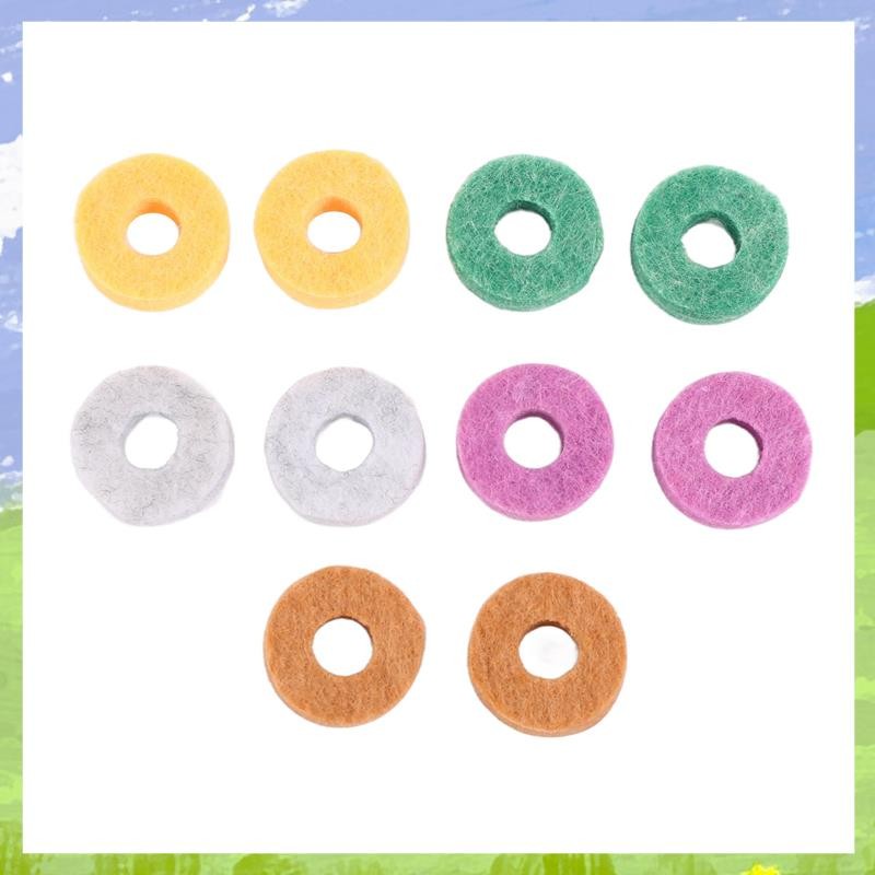 10 ชิ้น/แพ็ค Cymbal Stand Felt เครื่องซักผ้า Pad เปลี่ยนรอบนุ่มสําหรับกลองชุด Cymbals (สีสุ่ม)