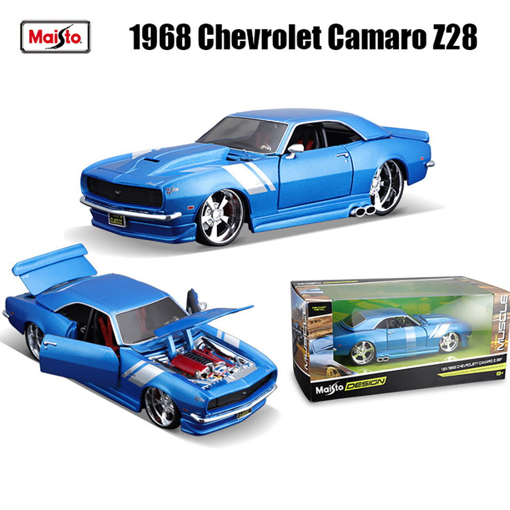Maisto 1:24 1968 Chevrolet Camaro Z28 รถ Classic Edition จําลองรถรุ่นคอลเลกชันของขวัญของเล่นเด็กผู้ช