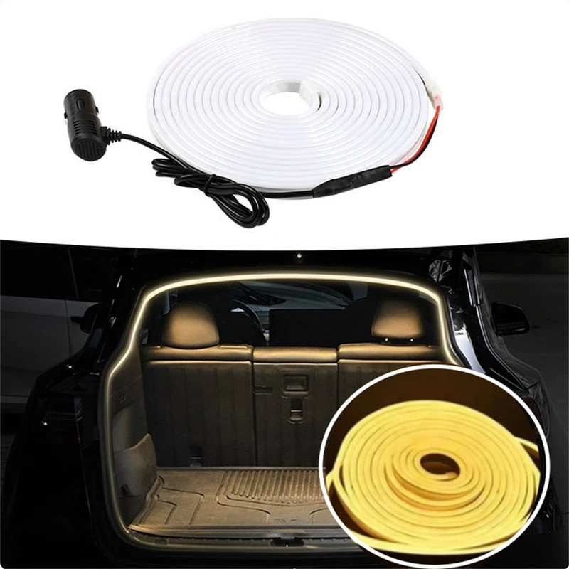 Ambient Car Lighting Trunk Light Strip 12V Ambience Lighting Magnetic Induction Decorative Strip LED