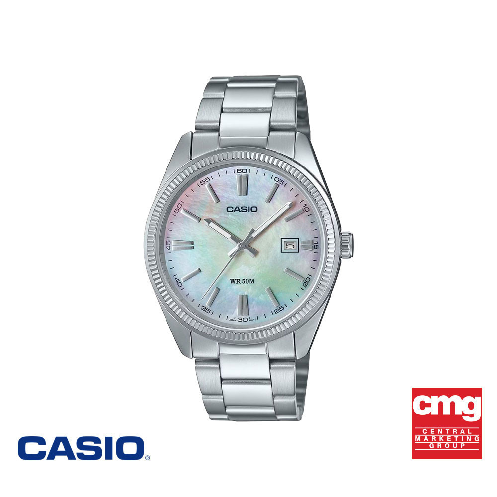 CASIO นาฬิกาข้อมือ CASIO รุ่น MTP-1302DS-7AVDF สายสเตนเลสสตีล  สีมุก