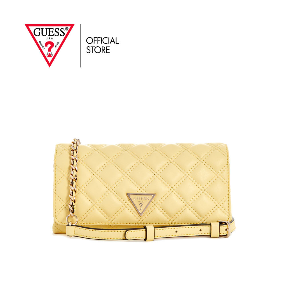 GUESS กระเป๋า รุ่น QG874875 GIULLY XBODY FLAP ORGANIZER สีเหลือง