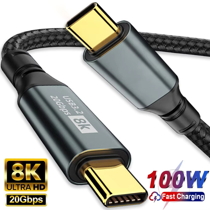 USB 3.2 Gen2 USB C ถึง Type C สายชาร์จข้อมูลสําหรับโทรศัพท์ 15 Samsung S23 Steam Deck TV 5A PD 100W 