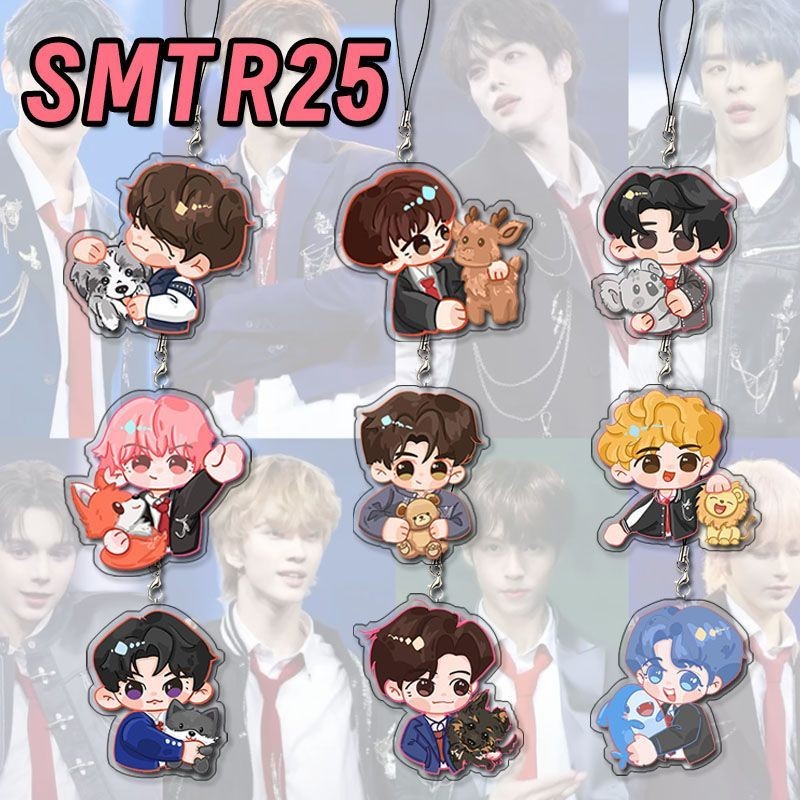 ✨✨Smtr25 ใหม่ Boys Group Trainee สินค้าอะคริลิคโซ่โทรศัพท์มือถือนักเรียนสองมิติการ์ตูนกระเป๋าตกแต่งจ