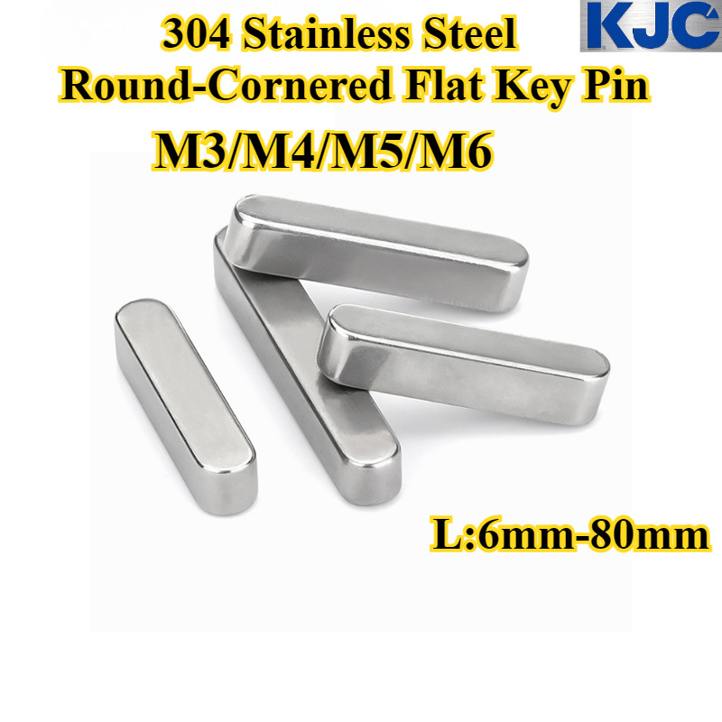 [KJC-XZ] 304 สแตนเลส, GB1096 หมุดกุญแจแบนมุมกลม, M3/M4/M5/M6, หมุดกุญแจสี่เหลี่ยมของประเภท A, เพลาพินคงที่, ความยาว 6 มม.-80 มม.