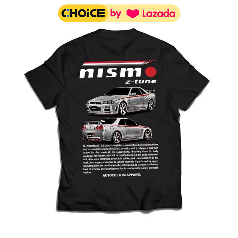 Nissan SKYLINE GTR R34 NISMO Z-TUNE SPECIAL EDITION ผ้าฝ้ายรอบคอพิมพ์เสื้อยืด S-5XL