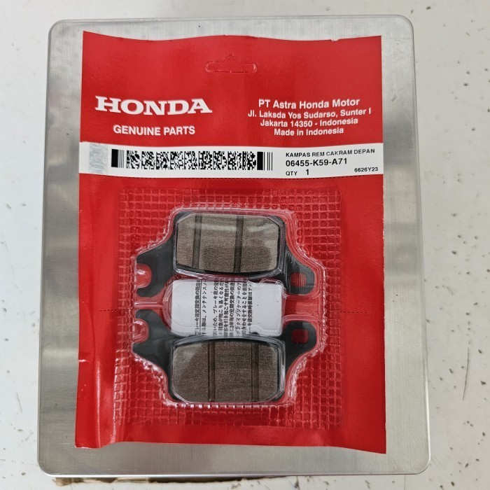 06455K59A71 - FR ชุดผ้าเบรค - ผ้าดิสเบรคหน้า Honda Vario 125 150 160 Genio 06455-K59-A71 06455 K59 A