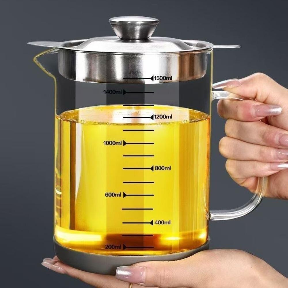 ตําแย กระป๋องเก็บน้ํามันปรุงอาหาร,พร้อมตะแกรงกรองที่มีขนาดภาชนะกรองน้ํามัน,ที่มีฝาปิดทนความร้อนเหมาะกับการทํางานจับกรองน้ํามันสามารถปรุงรสเก็ - รูปที่ 6