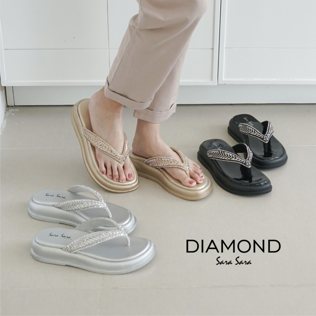 Sara Diamond Womens Flip Flops Platform Heel Casual Womens Sandals