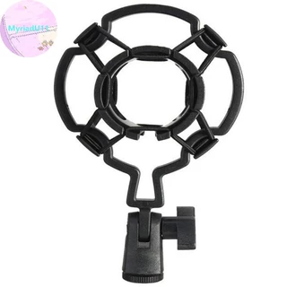 MyriadU Universal คอนเดนเซอร์ไมโครโฟน Mic Shock Mount Holder สตูดิโอการบันทึกสําหรับขนาดใหญ่ Diaphram Mic คลิปสีดํา TH