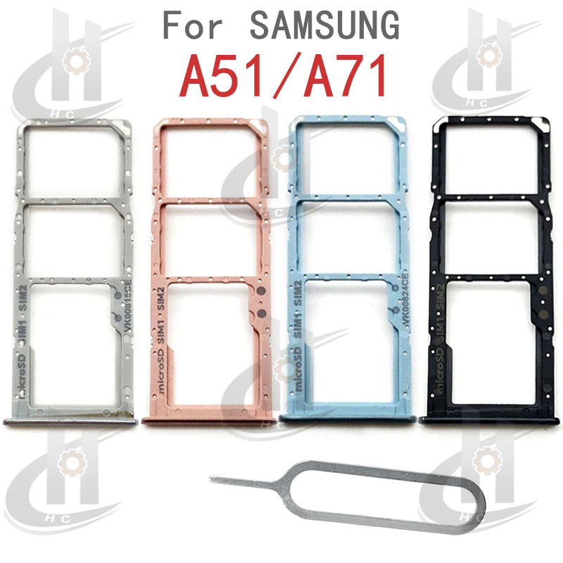 สําหรับ Samsung Galaxy A51 A515 A515F A71 A715 A715F ซิมการ์ดถาดผู้ถือการ์ด Reader SD Slot Adapter อะไหล่