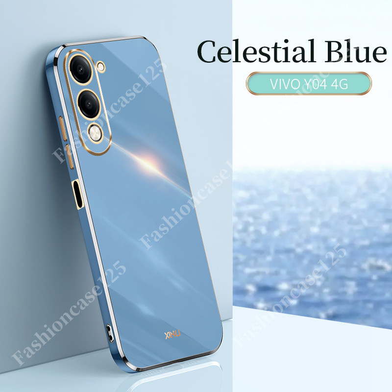 Vivo Y04 4G 2025 สําหรับ Vivo Y04 VivoY04 Y 04 4G 2025 TPU เคสโทรศัพท์ฝาหลังกันชนกันกระแทกหรูหราชุบต