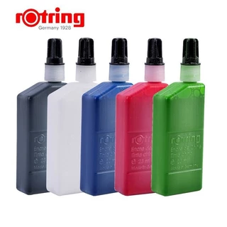 Rotring Ink 23ml สีแดงสีเขียวสีดําสีขาวฟ้าเข็มฉีดยาปากกาเติมหมึกวาด Hook Line
