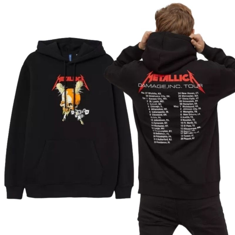 KATUN H&m hnm Nirvana / Metallica เสื้อฮู้ดผ้าฝ้ายผู้ชายพิมพ์ลายสีดํา