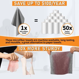 【ส่งจากไทย】Vediot ผ้าขนหนูล้างรถไมโครไฟเบอร์แบบใช้ซ้ําได้ม้วน 50 ชิ้นผ้าเช็ดมือสําหรับการดูแลรถยนต์ในครัวเรือน