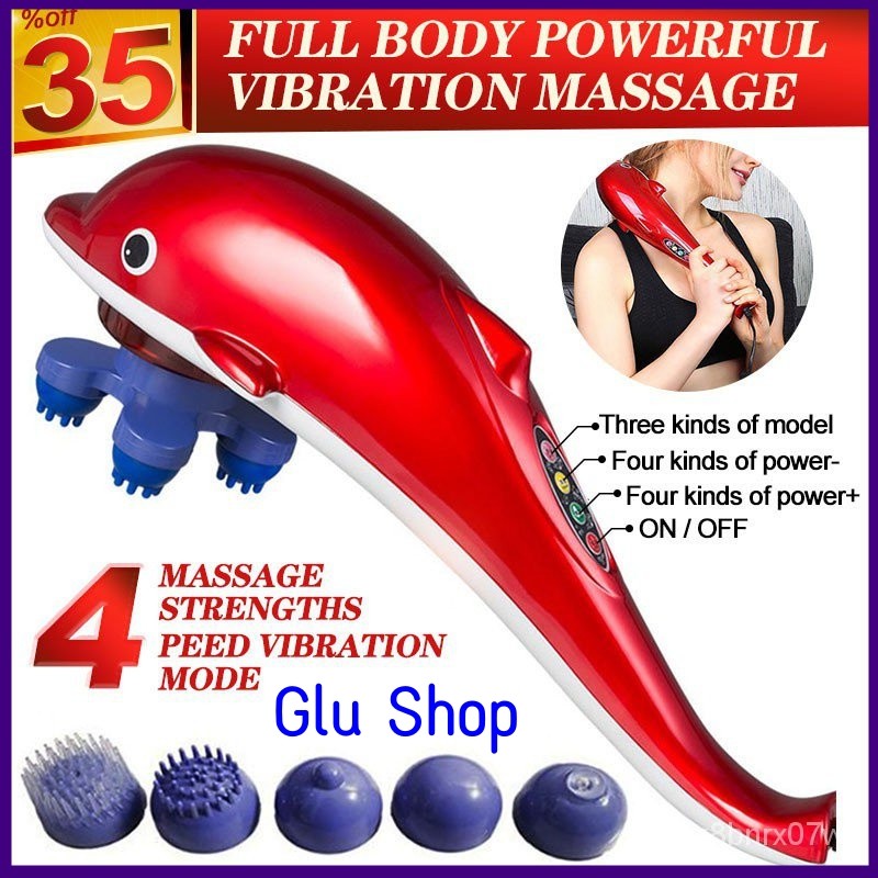 JT-889 เครื่องนวดไฟฟ้าปลาโลมา เครื่องนวด ที่นวด นวดไฟฟ้า เครื่องนวดอัตโนมัติ มาพร้อมหัวเปลี่ยน3แบบ