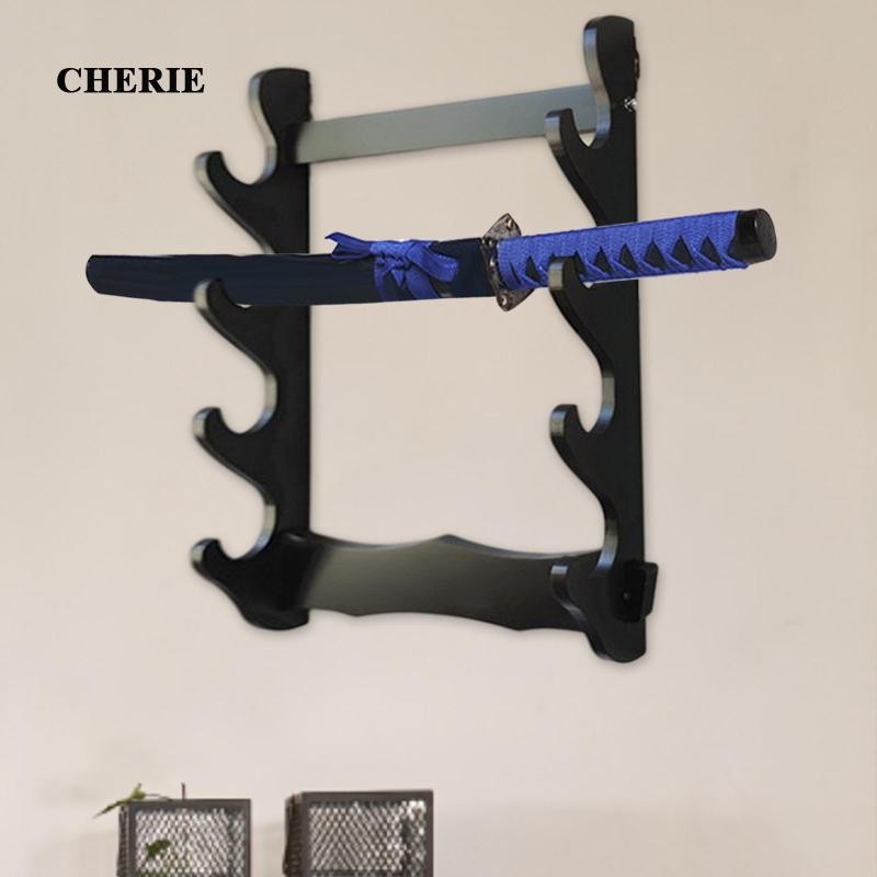 [Cherie] ชั้นวางดาบ Katana รองรับไม้แขวนเสื้อติดผนังที่เก็บของ - รูปที่ 6