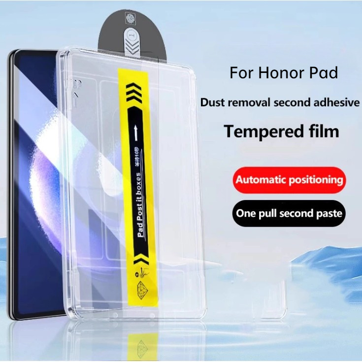 ใหม่ล่าสุด 2.5D กระจกนิรภัยสําหรับ Honor MagicPad 2 12.3 Pad 9 9Pro V8 Pro 12.1 X9 X8 Pro 11.5 X8Lite Pad8 12 ติดตั้งง่ายชุดกําจัดฝุ่นอัตโนมัติ