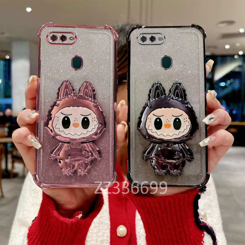 ปลอก OPPO A5S A7 A12 F9 Pro A11k เคสโทรศัพท์สําหรับผู้ถือซิลิโคนสี่มุมป้องกัน labu clear