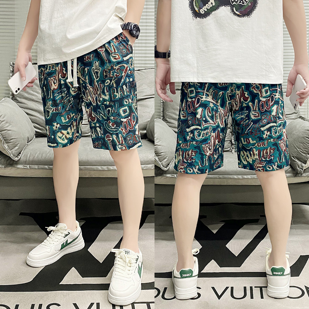 SH101 HOME กางเกงขาสั้น แฟชั่นน่ารัก กางเกงลำลอง สามารถสวมใส่ได้ทั้งชายหญิง ลวดลายสมัยใหม่ QC-DK8014