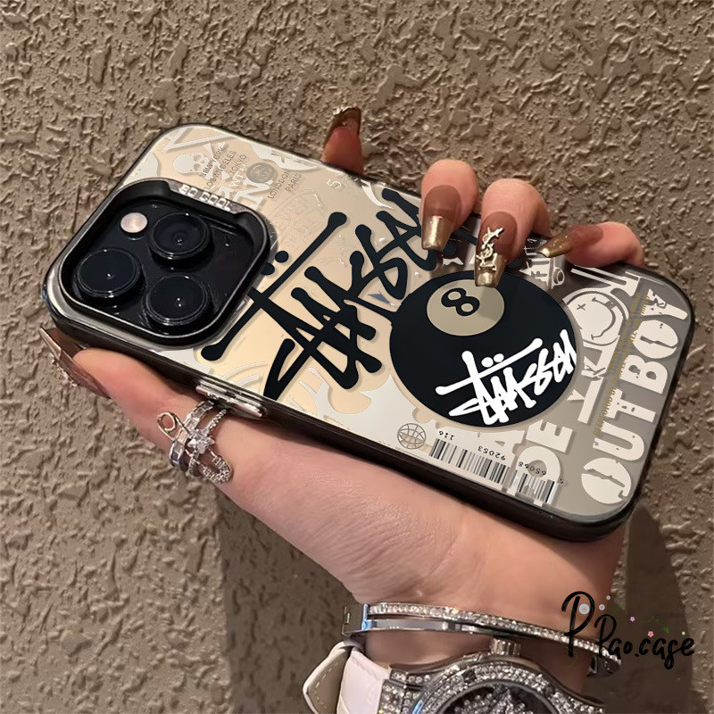 บิลเลียดแฟชั่นเข้ากันได้เคสไอโฟน 16 11 13 15 14 12 Pro Max XR 7Plus X XS Max 16 7 8 15 14 Plus SE แบรนด์แฟชั่นกราฟฟิตี