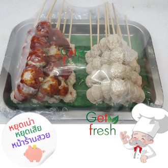 Get Fresh ถาดโชว์ลูกชิ้นปลอมหน้าร้าน ,โมเดลอาหารปลอม,อาหารปลอม,ลูกชิ้นปลอม, Food Model 25x30cm  ขนาด