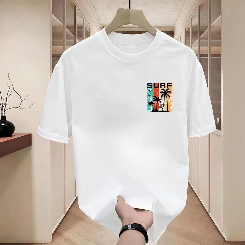 เสื้อยืดแขนสั้นคอกลม ลายดอกไม้ สกรีนลาย SURFF ผ้าคอตตอน thumbnail 4