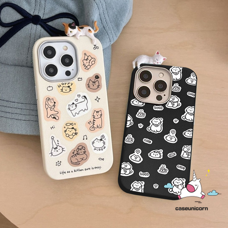 สําหรับ Infinix Smart 10 9 7 8 5 6 Hot 50i 60 60i 40i 30i 50i 40 ITEL A70 Hot 10 9 11 30 Play Note 40 30 Pro Tecno Spark 10 GO 1s 10C Camon 40 ลูกแมวน่ารัก เคสตุ๊กตาการ์ตูน 3D DIY