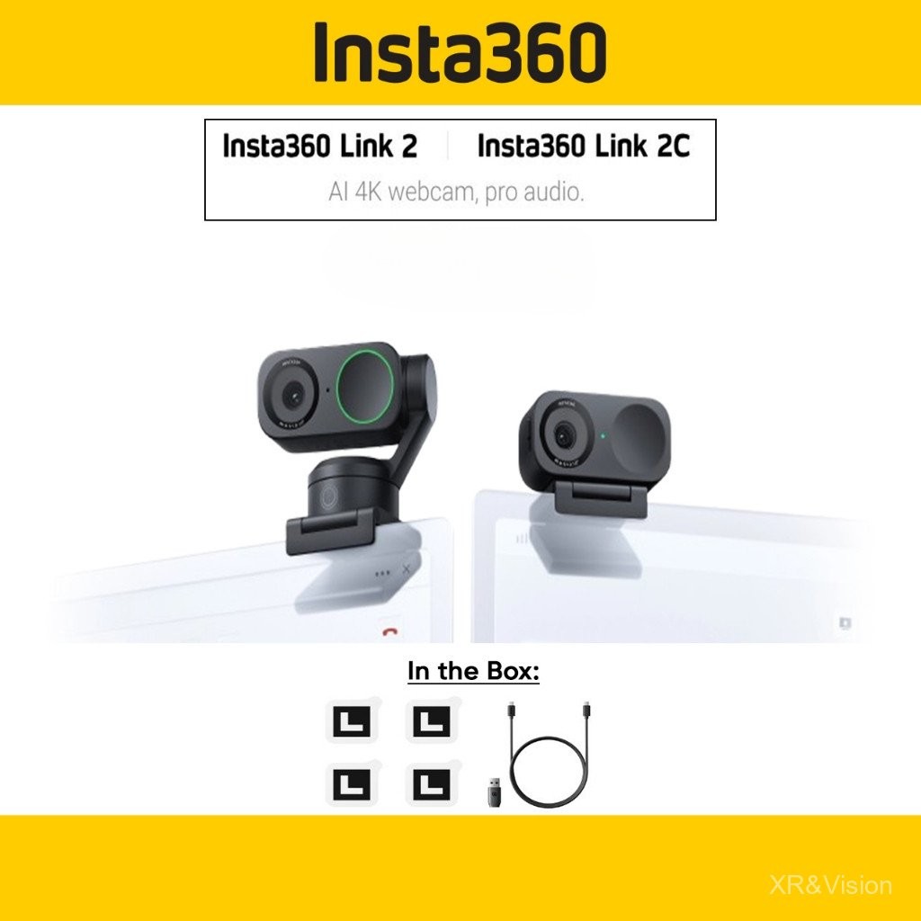 Insta360 Link 2 Link 2 C 4K เว็บแคมสำหรับ PC 1/2 "Sensor, Ai Tracking, Ai Noise-canceling MIC, gestu
