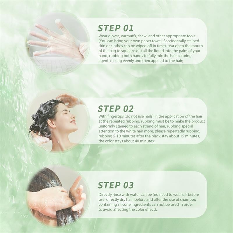 Plant Bubble Hair Dye Shampoo แชมพูโฟมย้อมสีผม สําหรับผู้หญิง จํานวน 10 ชิ้น - รูปที่ 4