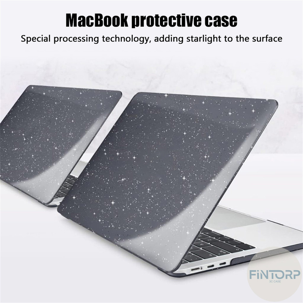 เคสโน๊ตบุ๊คกลิตเตอร์ for Macbook Air 13.3 M1 A2179 A2337 Pro 13 A2289 A2251 A2338 13.6 M2 M3 A2681 A1989 ฟิล์มกันกระแทก