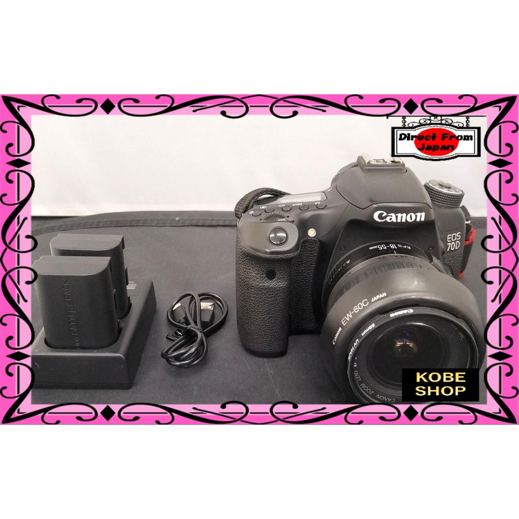 【ส่งตรงจากญี่ปุ่น】 CANON EOS 70D/18-55MM ชุดเลนส์ดิจิตอลเลนส์เดี่ยวของ Canon 【สินค้ามือสอง】