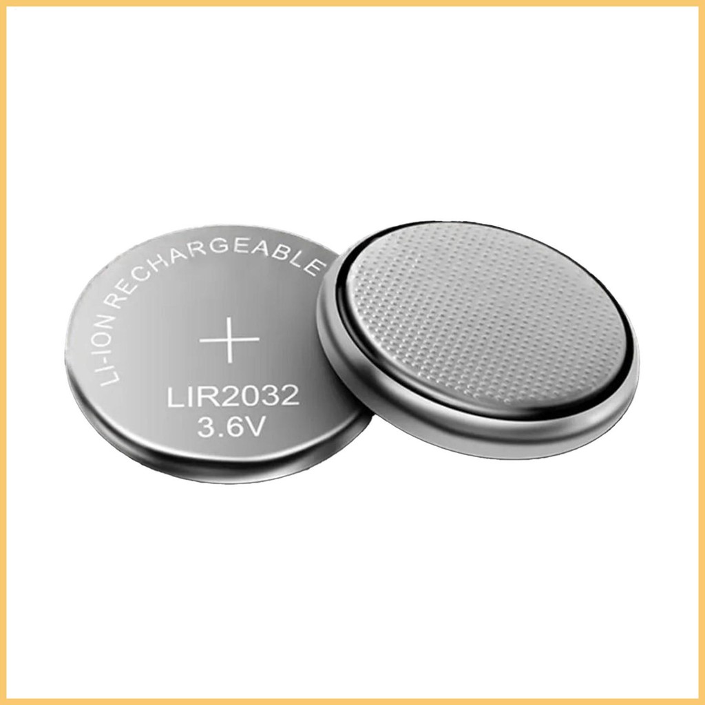 เซลล์ปุ่มสําหรับนาฬิกาข้อมือ 3.6V LIR2032 ชาร์จแบนรอบแบตเตอรี่ 2X เหรียญแบนแบตเตอรี่ไอออนเซลล์สําหรับ naith
