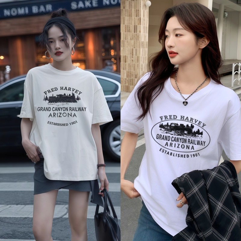 Kaekai พร้อมส่ง เสื้อ แขนสั้น คอกลม ผ้าคอตตอน พิมพ์ลวดลาย เก๋ๆ ชิคๆ เรียบง่าย เหมาะสำหรับทุกฤดูกาล