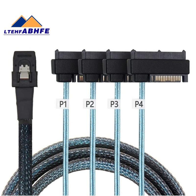 Mini Sas Sff-8087 ถึง 4 Sff-8482 Server Array Card Hard Drive Data Cable Sata Power Cable