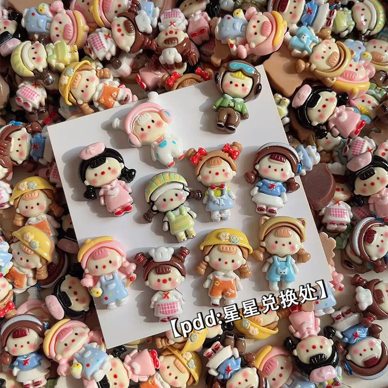 [100ในสต็อก] สาวมืออาชีพน่ารักอุปกรณ์เรซิน DIY กาวครีมเคสโทรศัพท์วัสดุกิ๊บติดผม DIY ถ้วยน้ำเครื่องเขียนสติกเกอร์ตกแต่ง
