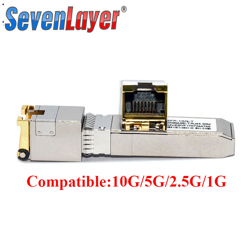 ใหม่ 10G SFP + โมดูล RJ45 สวิทช์ SFP ทองแดง RJ45 SFP โมดูล Compatible10G/5G/2.5G/1G