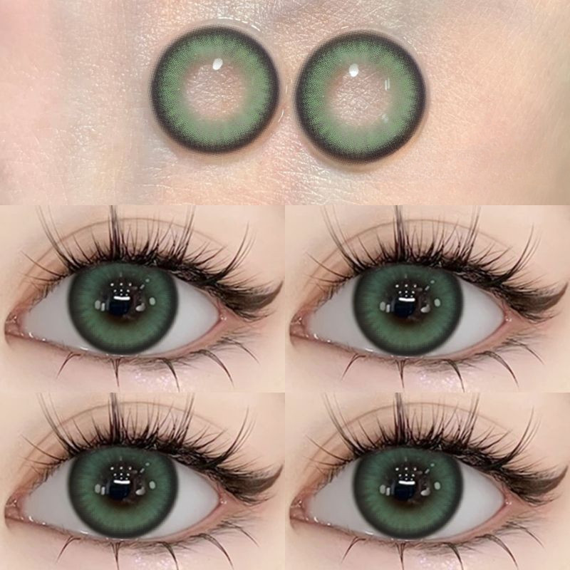 (-0°-600°) คอนแทคเลนส์🌈ZM🌈/คอนแทคเลนส์สี/แว่นสายตาสั้น/สีน้ำตาล/สีดำ/คอนแทคเลนส์แฟชั่นสีเทาดาว 001