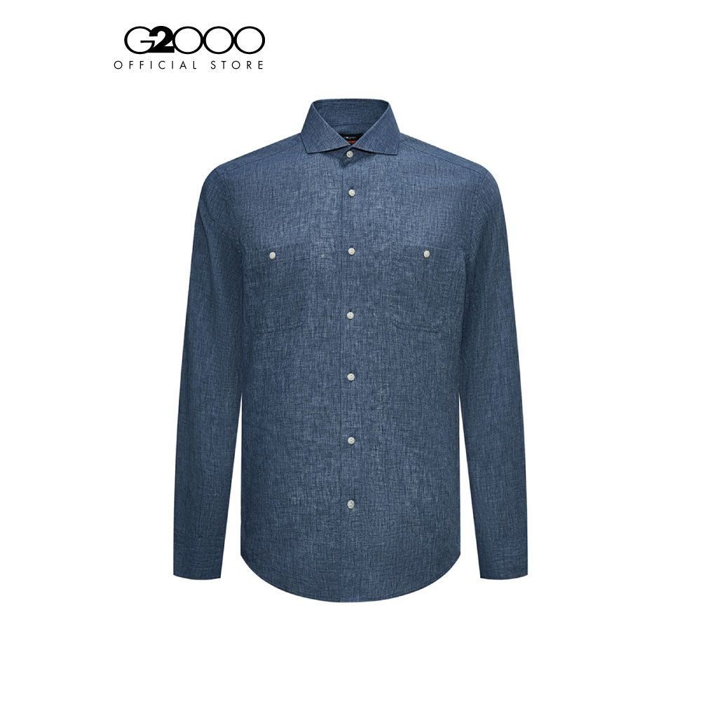 G2000 เสื้อเชิ้ตแขนยาวลำลองสำหรับผู้ชาย ทรง Smart Fit รุ่น 4112991278 NAVY