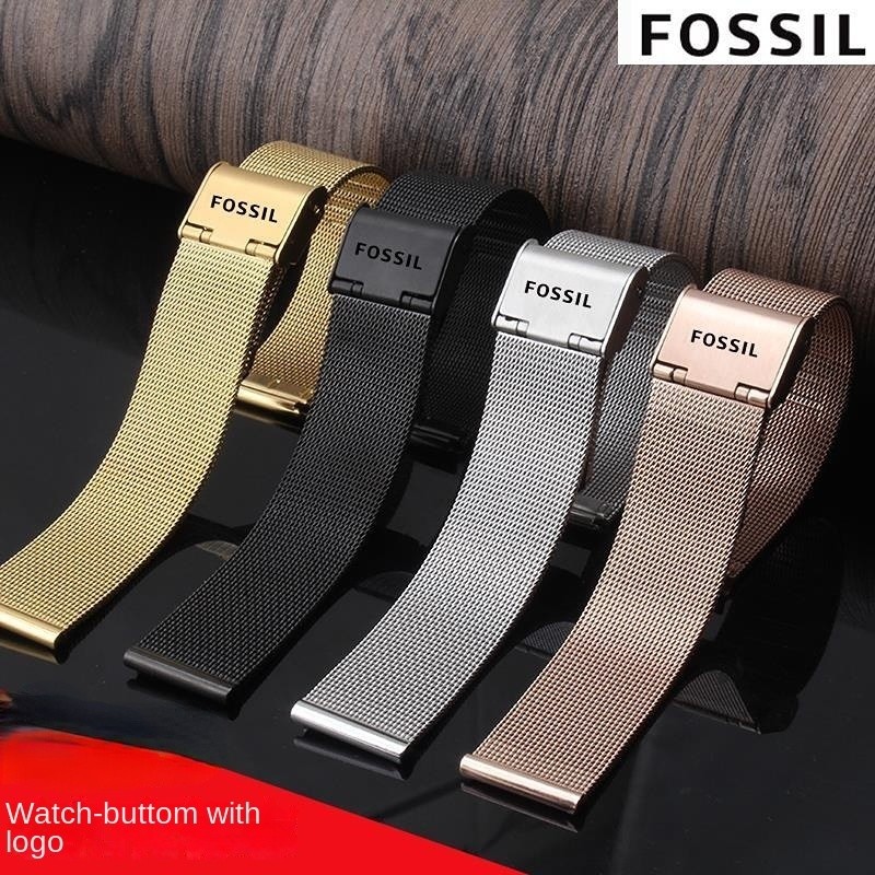 Fossil Fossil สร้อยข้อมือสายเหล็กบางเฉียบผู้ชายผู้หญิงสายนาฬิกา 8 | 10 | 12 | 14 | 16 | 18 | 20มม