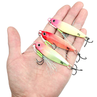ใหม่ตกปลา Luminous Jigging Hook Spinner เหยื่อ 7g/10g/15g/20g/30g/40g เลเซอร์โลหะ Jig ช้อนตกปลา Lure