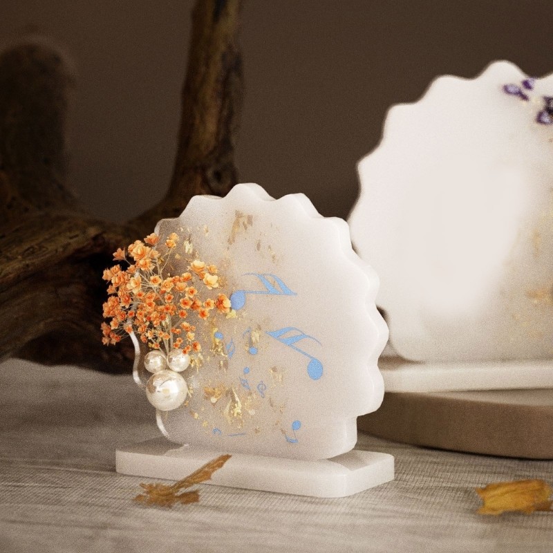 Flgo แม่พิมพ์ซิลิโคนสําหรับงานฝีมือสร้างสรรค์และกิจกรรมครอบครัวกรอบรูปดอกไม้แห้ง Mould แม่พิมพ์ตกแต่งบ้าน