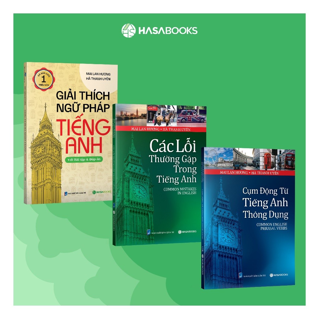 หนังสือ - 3-Book Combo: Grammar Explanation + Phastal Verbs + ข้อผิดพลาดในภาษาอังกฤษ - Hasabooks