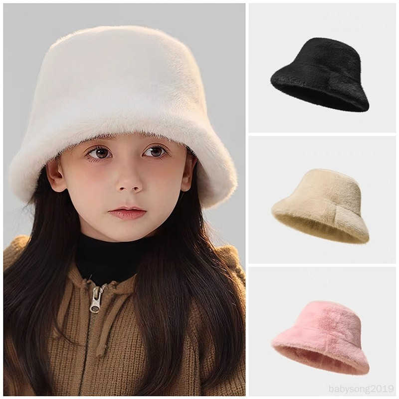 เด็กหมวกฤดูใบไม้ร่วงและฤดูหนาวหญิงหมวกชาวประมงหนาอบอุ่นตุ๊กตาอ่างหมวก กันลม ป้องกันหูหมวกสําหรับสาว